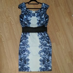 Blue and white White House Black Market Dress